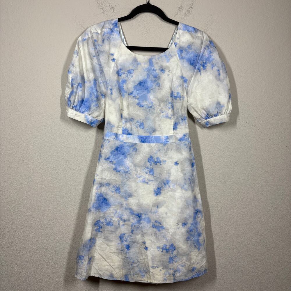 Baum und Pferdgarten 34/2 US Adalane Mini Dress Blue Cotton Cloud Print Cut Out